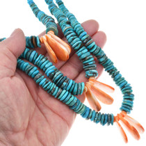 Native American 3 Layer Blue Turquoise Waterfall Necklace 46217