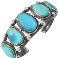 Vintage Sleeping Beauty Turquoise Navajo Cuff Bracelet 46262