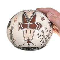 Round Navajo Seed Pottery Hand Painted Figural Design 46268