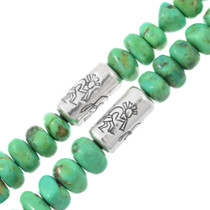 Sterling Silver Kokopelli Barrel Beads Turquoise Beaded Navajo Necklace Artist Lula Begay 46282