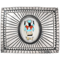 Old Pawn Sterling Silver Apache Crown Dancer Belt Buckle 46297