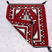 Ganado Style Navajo Rug Geometric Patterns Red Black White Grey 46315