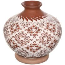 Mata Ortiz Red Clay Lace Pottery Olla 46337