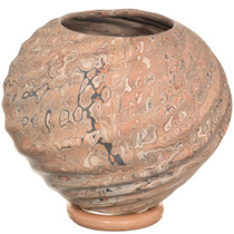 Mata Ortiz Vintage Marbled Melon Olla Pottery 46343