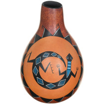Papago Lizard Hand Painted Gourd 46347