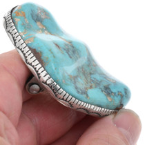 Navajo Made Sterling Silver Nugget Turquoise Belt Buckle 46371