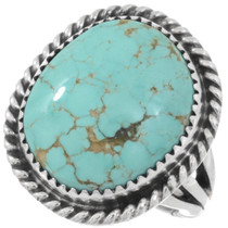 Sterling Silver Navajo Number 8 Turquoise Ring 46373