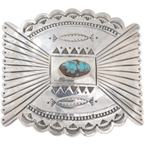 Vintage Turquoise Silver Belt Buckle 46415