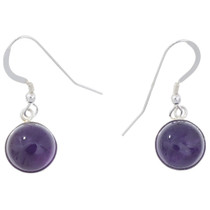 Amethyst Sterling Round French Hook Earrings 46437