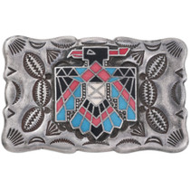 Old Pawn Sterling Silver Thunderbird Belt Buckle 46520