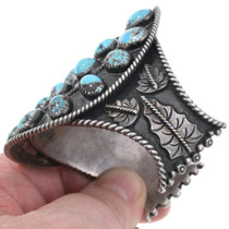 Old Pawn Sterling Silver Turquoise Bracelet 46592