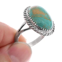 Ladies Native American Sterling Silver Turquoise Ring 46633