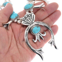 Native American Blue Turquoise Necklace Bracelet Earrings Set 46950