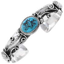 Sterling Silver Southwest Kingman Turquoise Cuff Bracelet 47144