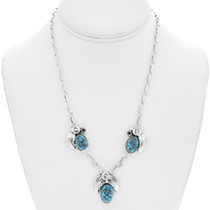 Sterling Silver Turquoise Navajo Necklace 47364