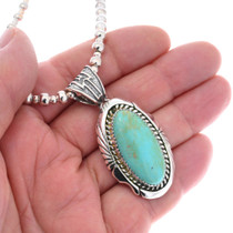 Number 8 Turquoise Sterling Silver Pendant 47636
