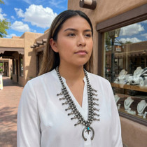 Vintage Squash Blossom Necklace with Original Patina 47776