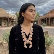 A Stand Out Spiny Oyster Squash Blossom Necklace 48001