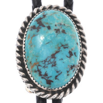Native American Sterling Silver Blue Turquoise Bolo Tie 48035