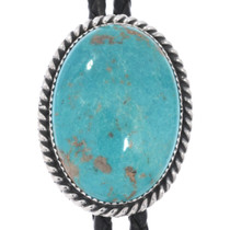 Native American Sterling Silver Blue Turquoise Bolo Tie 48035