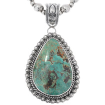 Navajo Sterling Silver Number Eight Turquoise Pendant 48127