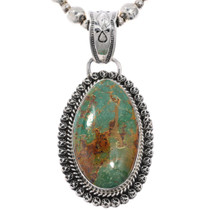 Navajo Sterling Silver Number Eight Turquoise Pendant 48127