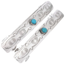Sterling Silver Sleeping Beauty Turquoise Barrette Clips 48136
