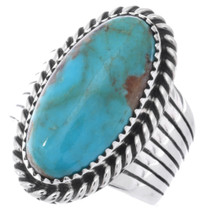 Navajo Sterling Silver Ithaca Peak Turquoise Ring 48203