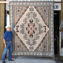 Large 9.5 Foot Authentic Navajo Rug 48161