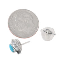 Navajo Turquoise Earrings Sterling Silver Post Studs 48302