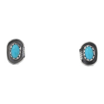 Turquoise Earrings Sterling Native American Made 48304