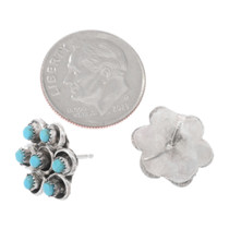 Native American Flower Design Turquoise Post Earrings 48317