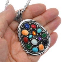 Colorful Multi Stone Pendant Chain Included 48364