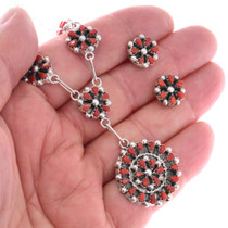 Red Coral Cluster Zuni Jewelry Ensemble 48377