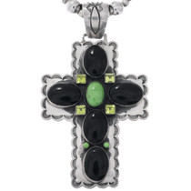 Onyx Cross Pendant Peridot Turquoise Cross Pendant 48401