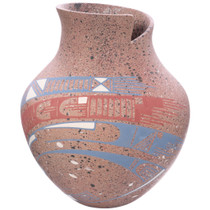 Mata Ortiz Pottery Polychrome Vase Sculpted Lip 48411