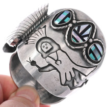 Turquoise Abalone Inlay Hopi Kachina Watch Bracelet 48415