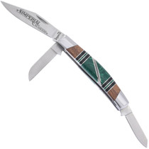 Navajo Malachite Inlay Pocket Folding Utility Knife 48497