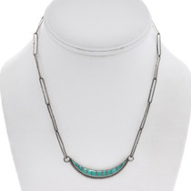 Vintage Zuni Inlay Turquoise Necklace 45434