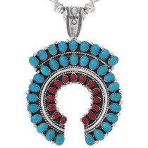 Turquoise Coral Naja Cluster Pendant 48518