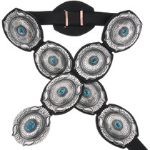 Kingman Turquoise Nugget Navajo Concho Belt 48560