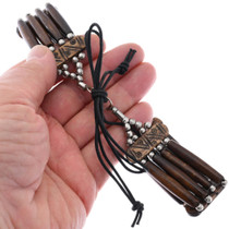 Navajo Bone Choker Adjustable Leather Tie 48561
