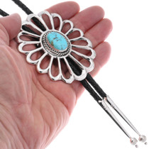 Old Pawn Style Sterling Silver Turquoise Bolo Tie 48562