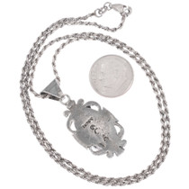 Vintage Southwest Sterling Silver Native American Inlay Pendant 45610