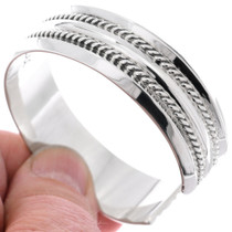 Southwest Native American All Sterling Silver Bracelet 48577