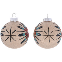 Native American Sand Painting Christmas Tree Balls Apache Artist Betty Galson 48581