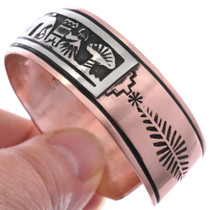 Copper Silver Storyteller Bracelet Overlaid Navajo Hammered Cuff by Thomas Begay 80400