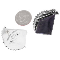 Authentic Navajo Sugilite Earrings Artist Peterson Johnson Signed 48640