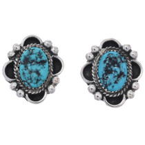 Sterling Silver Genuine Kingman Nugget Turquoise Post Earrings 45701