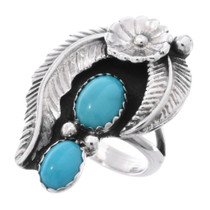 Navajo Sterling Silver Sleeping Beauty Turquoise Ring 48638